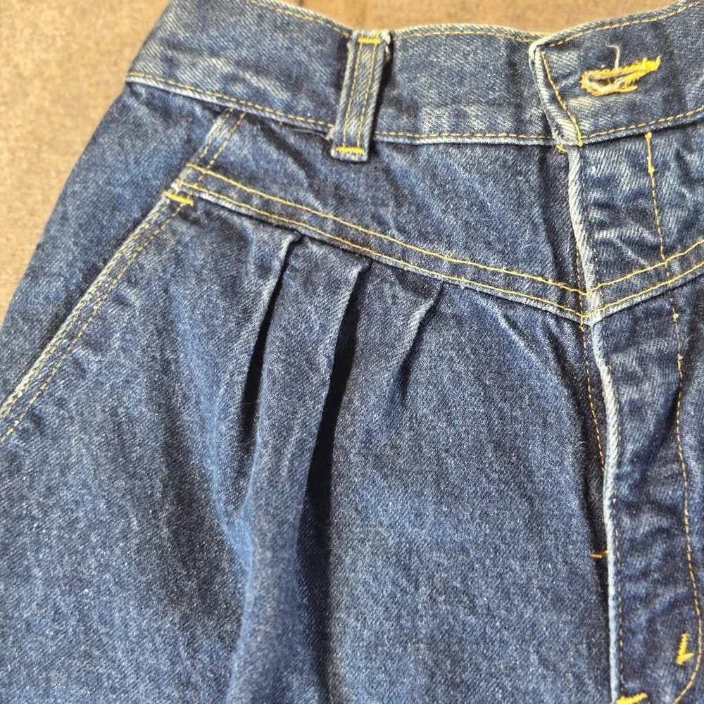 Vintage Props High Waisted Pleated Mom Jeans Medium Wash Western Womens 8 25 USA